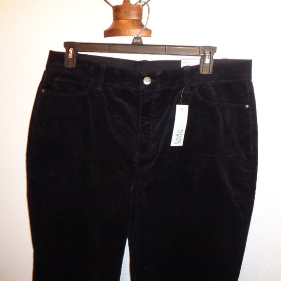 Croft & Barrow Women's Black Corduroys Size 18 Short NWT Mid Rise Straight - Picture 7 of 12